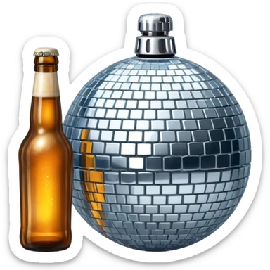 bola de discoteca bebiendo cerveza sticker