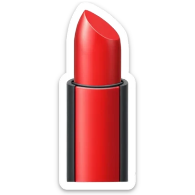 A sleek matte-red lipstick in a black metal tube. sticker