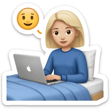 laptop working in bed sticker