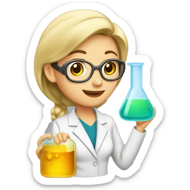Mujer quimica laboratorio sticker
