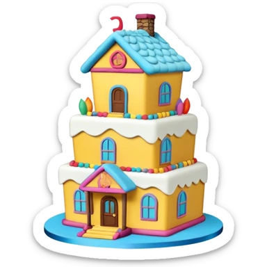 Up movie house cake for 20 birthday  sticker
