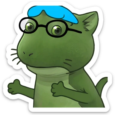 Cat teaching a swimming lesson  sticker