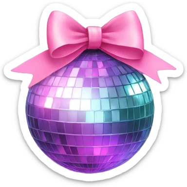  Disco ball with pink bow  sticker