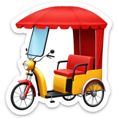 generate an ios genmoji of an e rickshaw red sticker