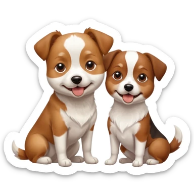 shizu dog sitting next to jack rassel dog sticker