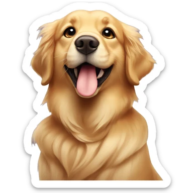 A golden retriever blowing kisses sticker