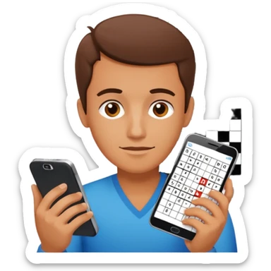 Crossword on smartphone sticker