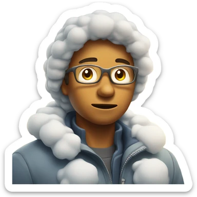 Snow with sun and freezing face sticker