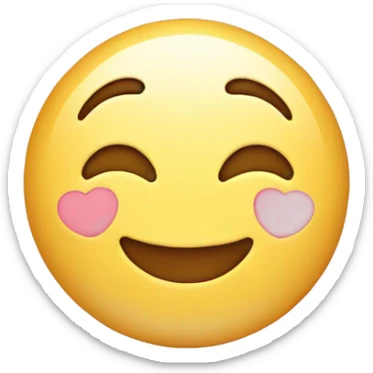 Smiling emoji with light pink hearts sticker