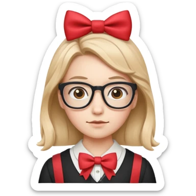 🤓+🎀 same emoji  sticker