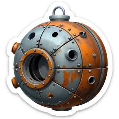 hyper realystic sea ​​mine sticker