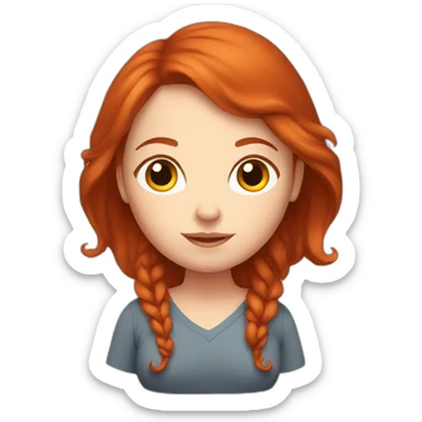 redhead pregnant girl sticker
