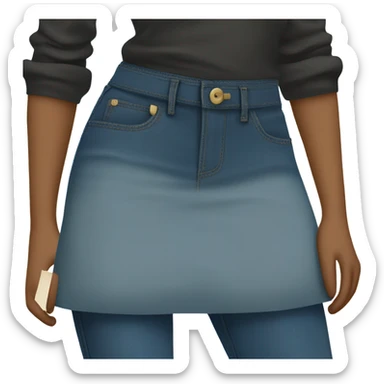 skirt over wide jeans  sticker