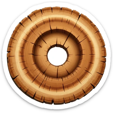 round letter w inside tree rings sticker