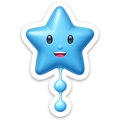 Blue bubblegum shaped as a star sticker