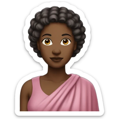 A black woman from 1 th century,short hair, pink gown sticker