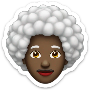 Black man with red lips and Afro sticker