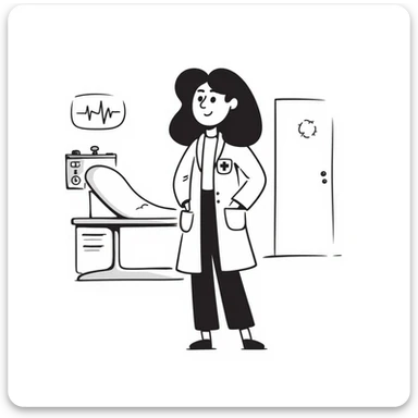 A beautiful woman doctor in the hospital sticker