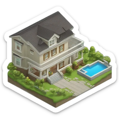 real estate isometric sticker