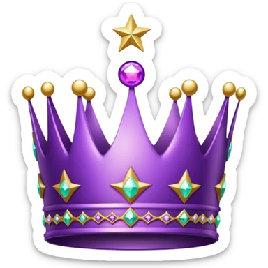 Feeling purple cian crown shine star glitter sticker