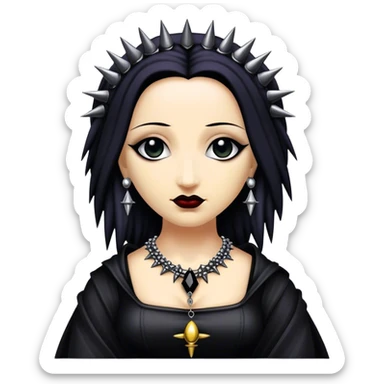 goth monalisa with spiked jewelry sticker