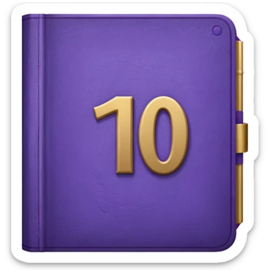 Purple book with a number "10" in the cover sticker