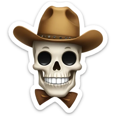 Dancing skeleton with a cowboy hat sticker