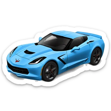 Bull terrier and blue C6 Corvette  sticker