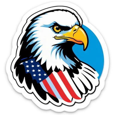 American eagle with american flag sticker