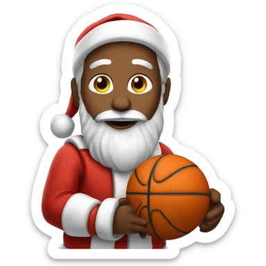 Santa clause playing basketball  sticker