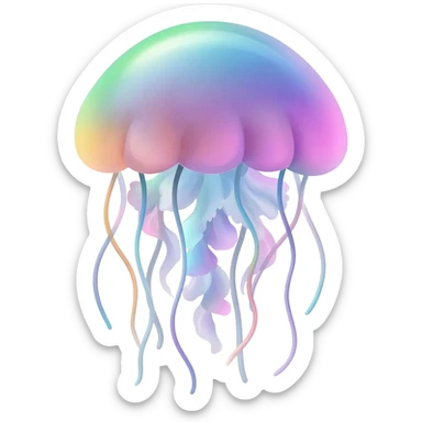 rainbow jellyfish sticker