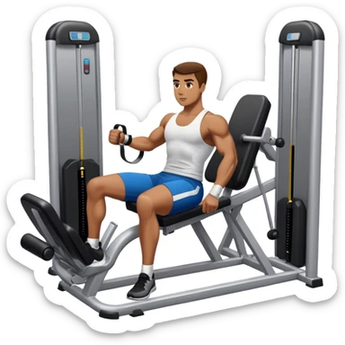athlete using abductor-machine gym sticker