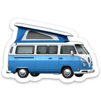 VW T6 California camping bus VW blue white sticker