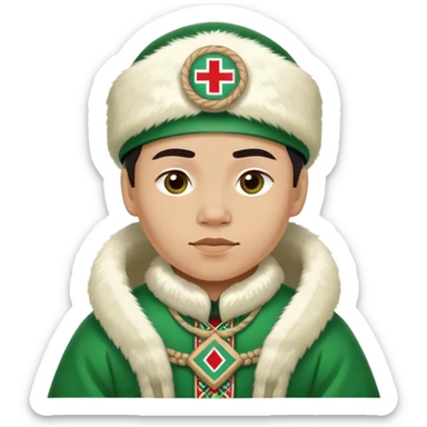 greenland citizen traditional outfit standing full scale sticker