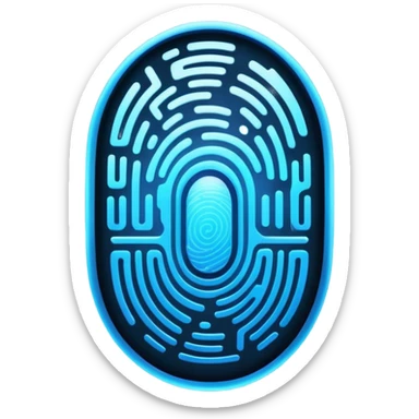 Make me a emoji that looks like a high tect fingerprint that i can add to my lock screen has fingerprint icon sticker