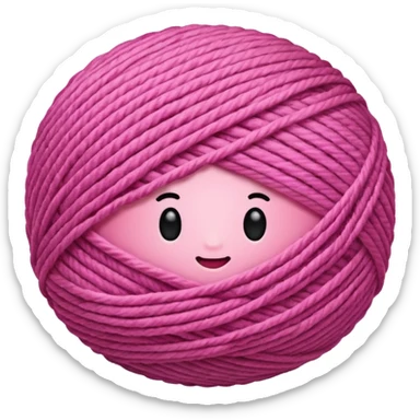 Rolled Yarn Ball pink sticker