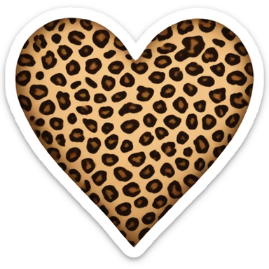 leopard print heart sticker