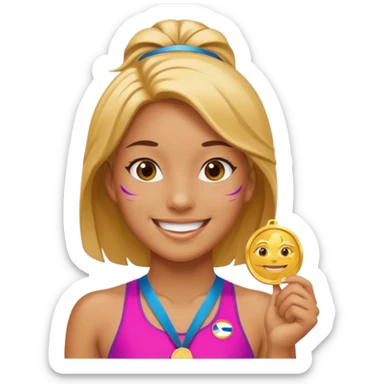 A swimmer girl who won sticker