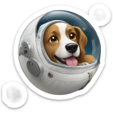 my dog going to the moon sticker