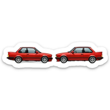 a single bmw e30 red black sticker