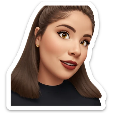 brown-haired girl with earrings sticker