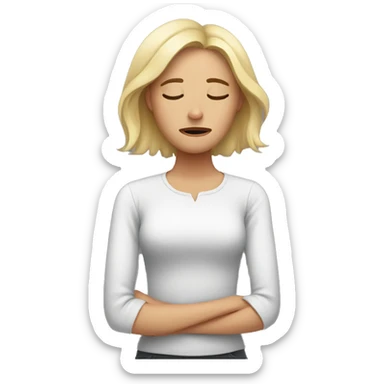 Woman exhausted  sticker
