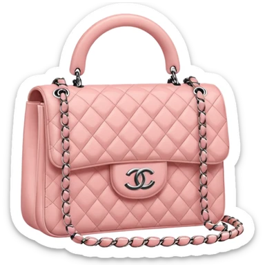 A CHANEL bag in a light pink macaron color scheme sticker