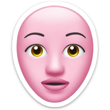 Moisturizing hydrogel face mask pink with slits for eyes, lips and nose  sticker