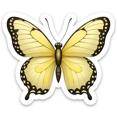 A pale yellow butterfly sticker