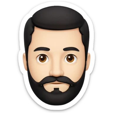 35 yaş sakallı bıyıklı siyah saç beyaz ten erkek sticker