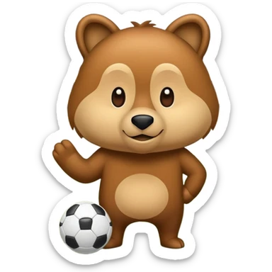 Een eekhoorn die in een voetbalstadion staat sticker