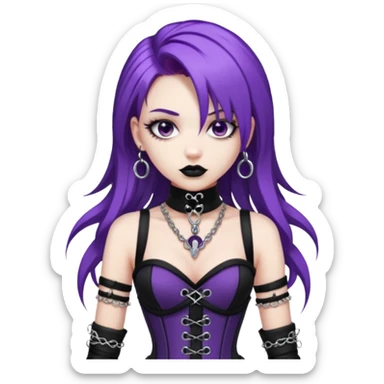 my nickname on the discord server is Little VIper, i have purple hair and an alt/goth style so like corsets and black with silver chains. i want a animated emoji with the text "'Lil Viper Mad" sticker