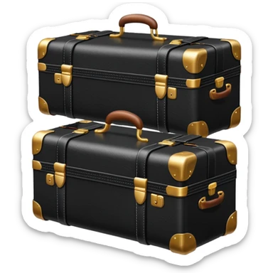 Two black luggage bags  sticker