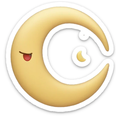 Heart with moon crescent sticker